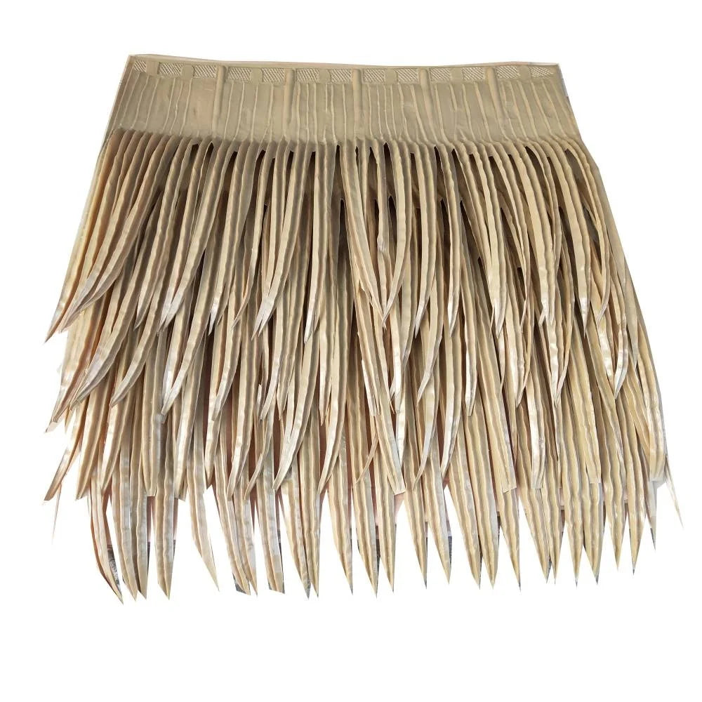 Traditional Style Artificial Thatch Umbrella Roof Tiles Waterproof HDPE Synthetic Straw Palm Leaf for Hotels