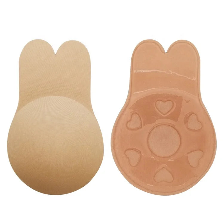 Fashion Lovely Breast Lifting Bras 100% Cotton Rabbit Ear Backless Breathable Sticky Pull-up Nipple Cover for Women