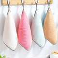 Kitchen Absorbent Scouring Pad Daily Dish Towel Non-stick Oil Thickened Table Microfiber Cleaning Cloth