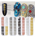 12 Grid 3D Metal Rivet Nail Art Decoration Plastic Studs Charms Accessories