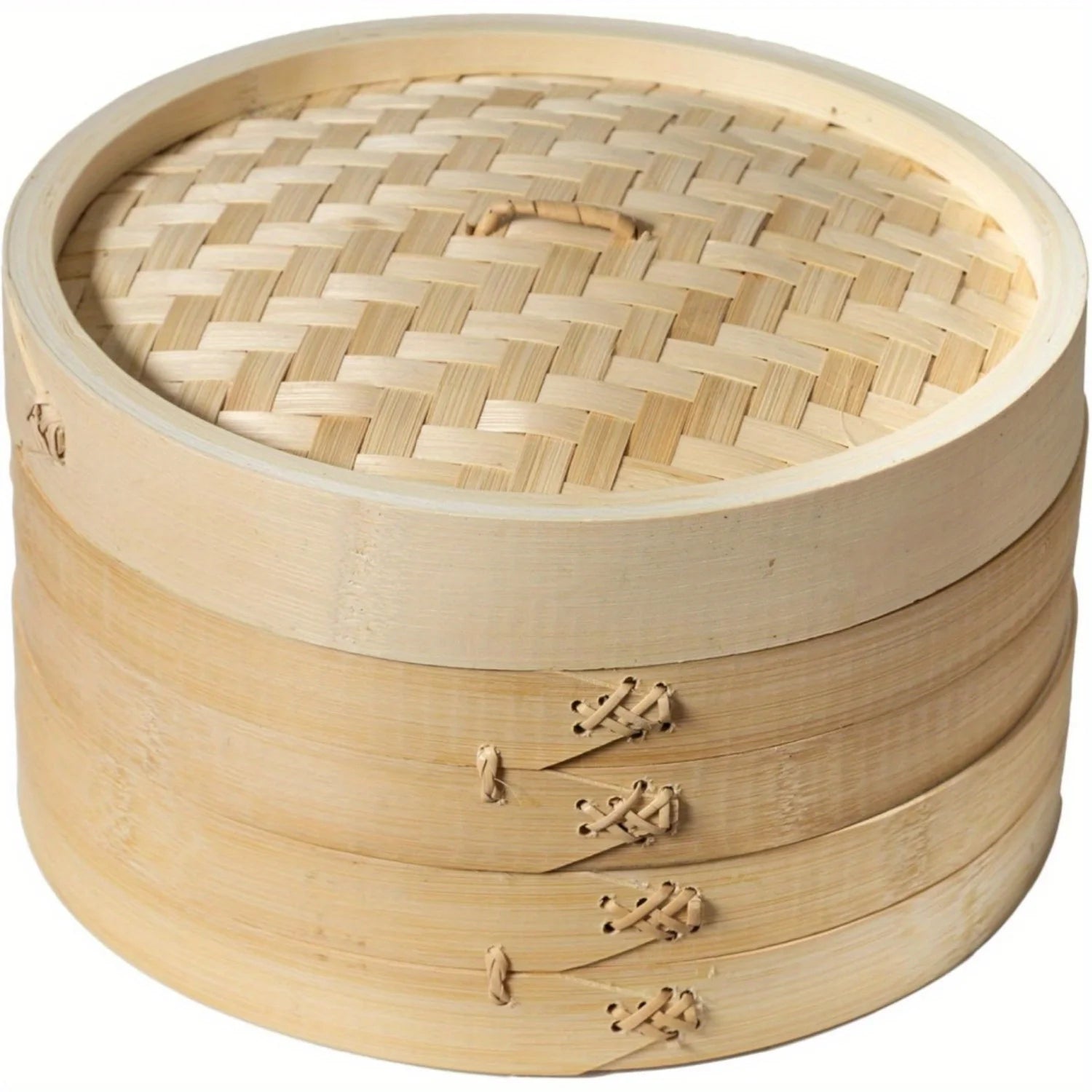 Bamboo Steamer Basket Set | 2 Tier Dumpling and Food Wooden Steamer for Asian Cuisine
