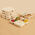 3 5 Compartments Fast Disposable Take Out Lunch Box Biodegradable Takeaway Food Containers
