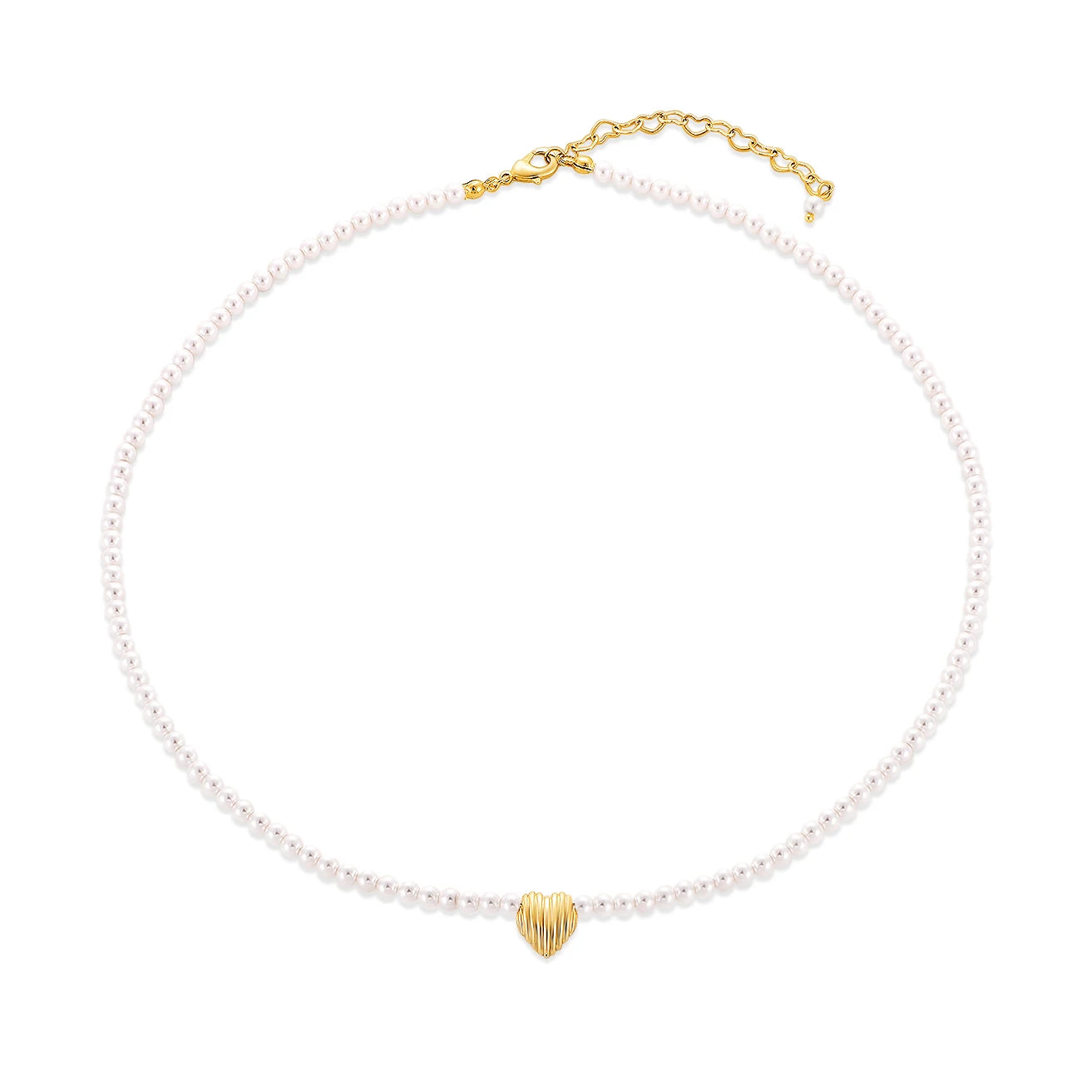 QX CUSTOM OEM Fine Jewelry 18K Gold Plated 925 Sterling Silver Freshwater Pearl Women Heart Necklaces