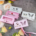 Private Label Rectangular Paper pink False Eyelash Box Packaging Eye Lash Display Boxes Print logo Lash Packaging Box