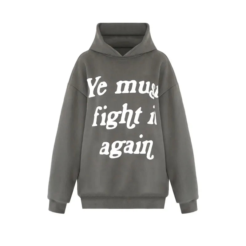 E220935 Custom Hoodie Hoody Must Be Again Sweatshirts Alphabet Foam Print Embroidery Hip Hop Long Sleeve Mens Hoodie Sweatshirts