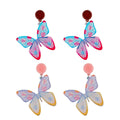 Sweet Party Fashion Resin Insect Drop Earrings Purple Pink Stud Colour Mixture Butterfly Acrylic Dangle Gift