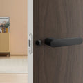 2026 Italian Minimalist Modern Entry Privacy Door Lever Knob Matt Black Zinc Alloy for Indoor Bedroom Silent Ecological Hotels
