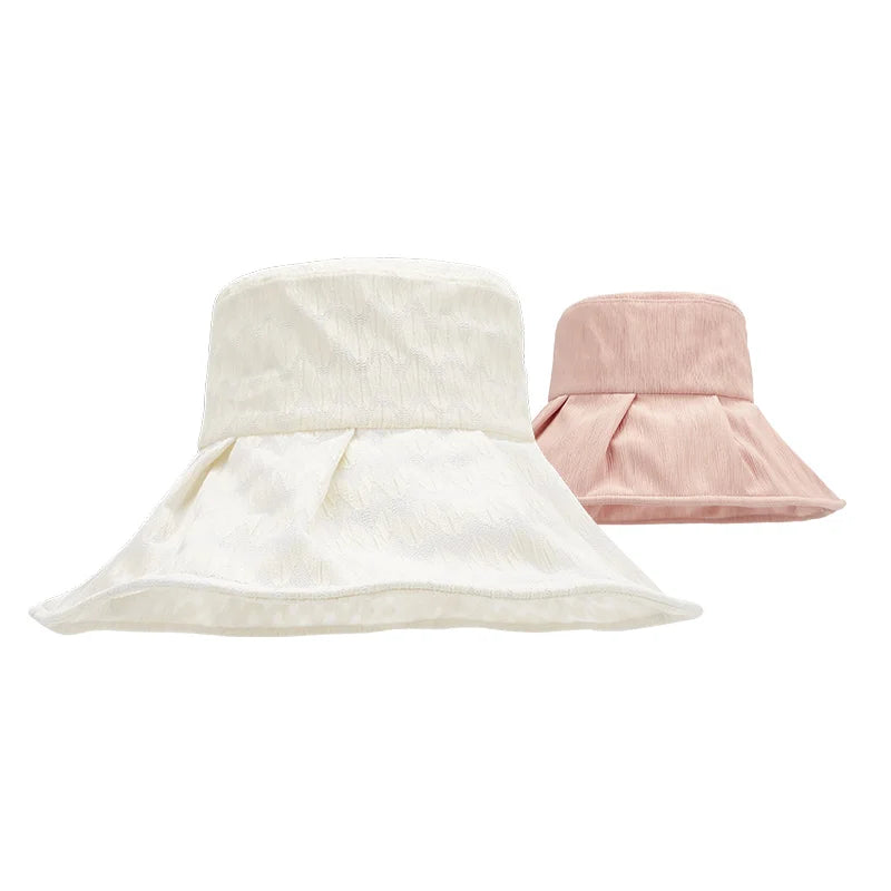 RongGuang New Arrival Fashion Elegant Lace Women Bucket Hat Pink Fisherman Hat for Outdoor Sun Protection