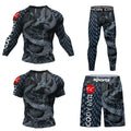 Men's Training Set BJJ Rash Guards 3D Full Printed Sublimation Jiu Jitsu No Gi Undershirt Jersey Base Layers Sportsuit