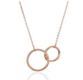 Trendy Double Circles Stainless Steel Infinity Interlocking Pendant Necklace Two Interlocking Infinity Circles Pendant Necklace