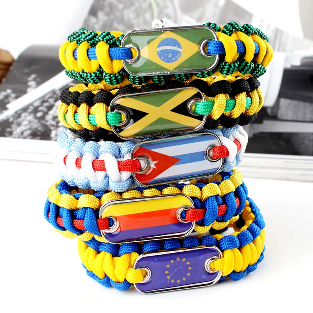 Manufacturer 287 Countries Flag Puerto Rico Brazil Germany Saudi Arabia Australia Haiti Country Flag Paracord Survival Bracelets