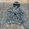 Custom Washing Process Vintage Applique Loose Heavy Street Design Hoodie