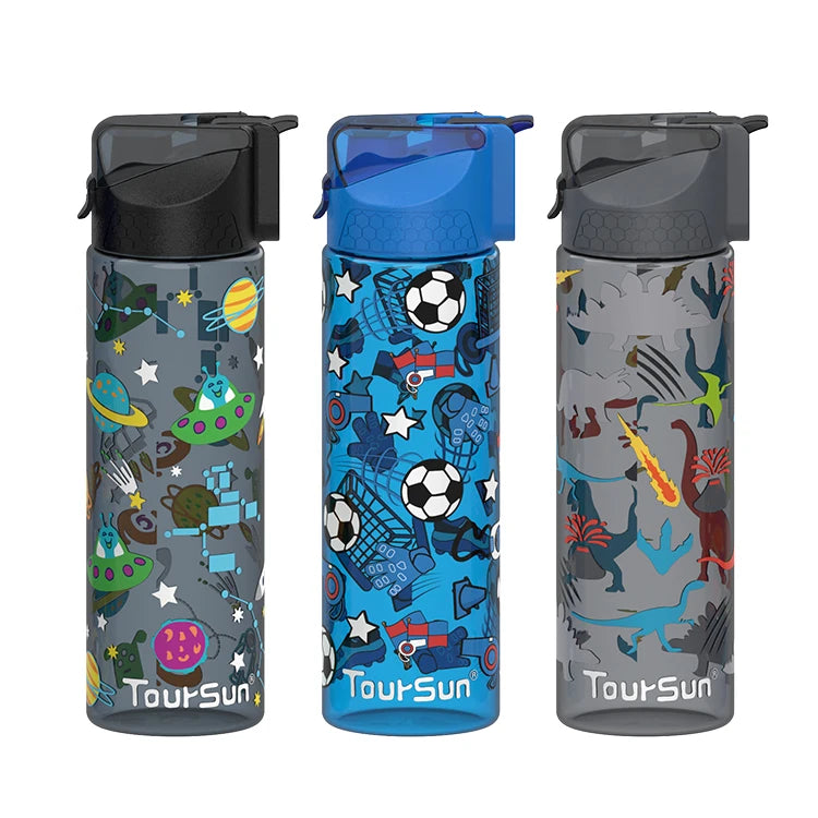 650ml Bpa Free Custom logo Plastic Kids Sipper Bulk Water Bottle with Straw and Flip Lid
