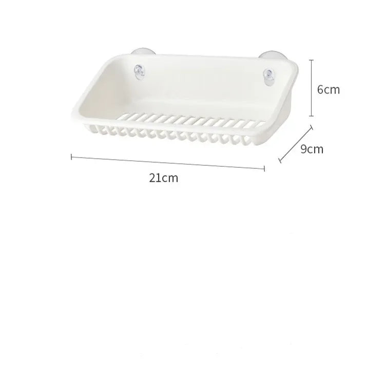 Contemporary Kitchen Storage Basket Plastic Soap Bar Holder Suction Cup Wall Mount 3-Year Warranty for Bathroom Sponge