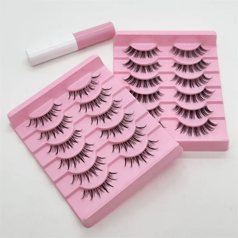 Make Your Own Brand Packages Short 15mm Clear Band Handmade False Eyelash Synthetic fox EyeLashes