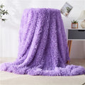 Fluffy Blanket for Sofa and Bed Soft Solid Double Layer Winter Blanket