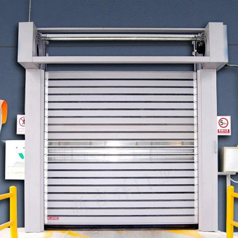 Hard Fast Roll Doors Rapid Aluminum Alloy Contemporary Modern Finished Thermal Insulation Total Solution Industrial Use Electric