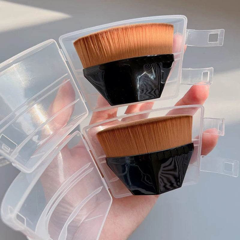 Customized Private Label Synthetic Hair Kabuki Foundation & Blush Brush with Plastic Handle for Blending Liquid