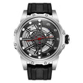 Men's Luxury Mechanical 316L Stainless Steel Watch Exquisite Frame Pointer Dial Calendar Fully Automatic Rubber 22mm Width Glass