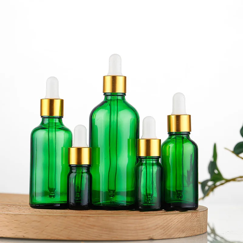 Green Glass Bottle 5ml 10ml 15ml 20ml 30ml 50ml 100ml Green Glass Dropper Bottle Green Glass Essential Oil Bottle
