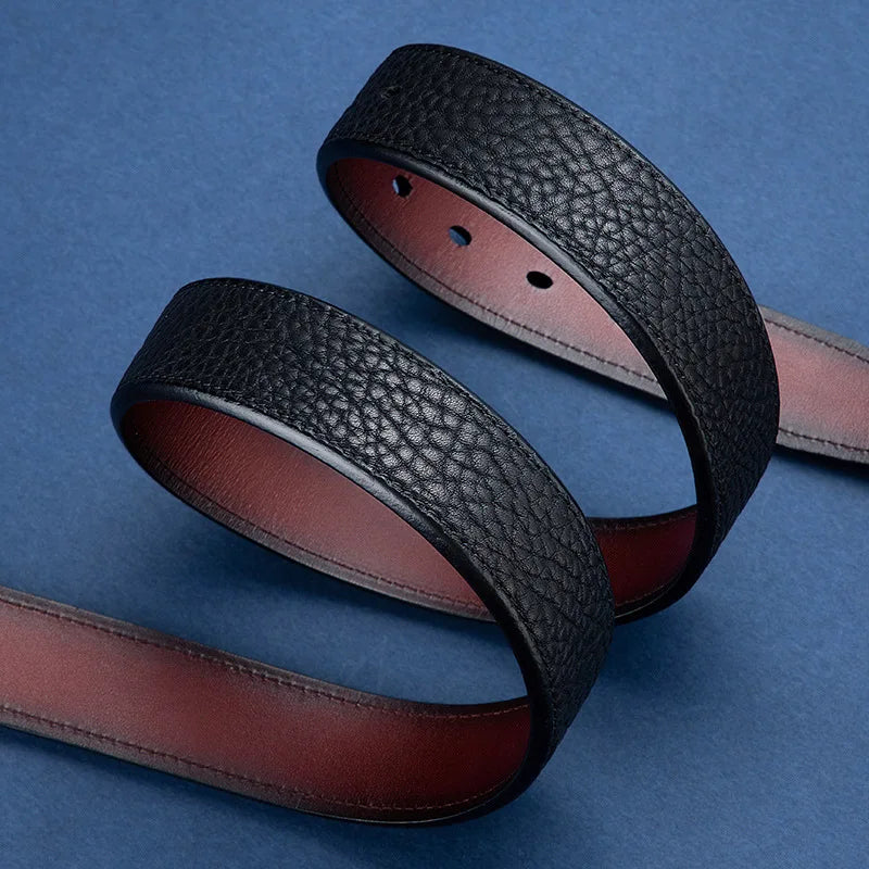 High-end Light Luxury Full Grain Cowhide Men's Business Belt with Alloy Pin Buckle 3.8cm Width