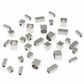 10-100pcs/bag Stainless Steel Crimp End Beads Clasp Slider Spacer Loose Beads With Big Straight Hole for DIY Bracelets Necklaces