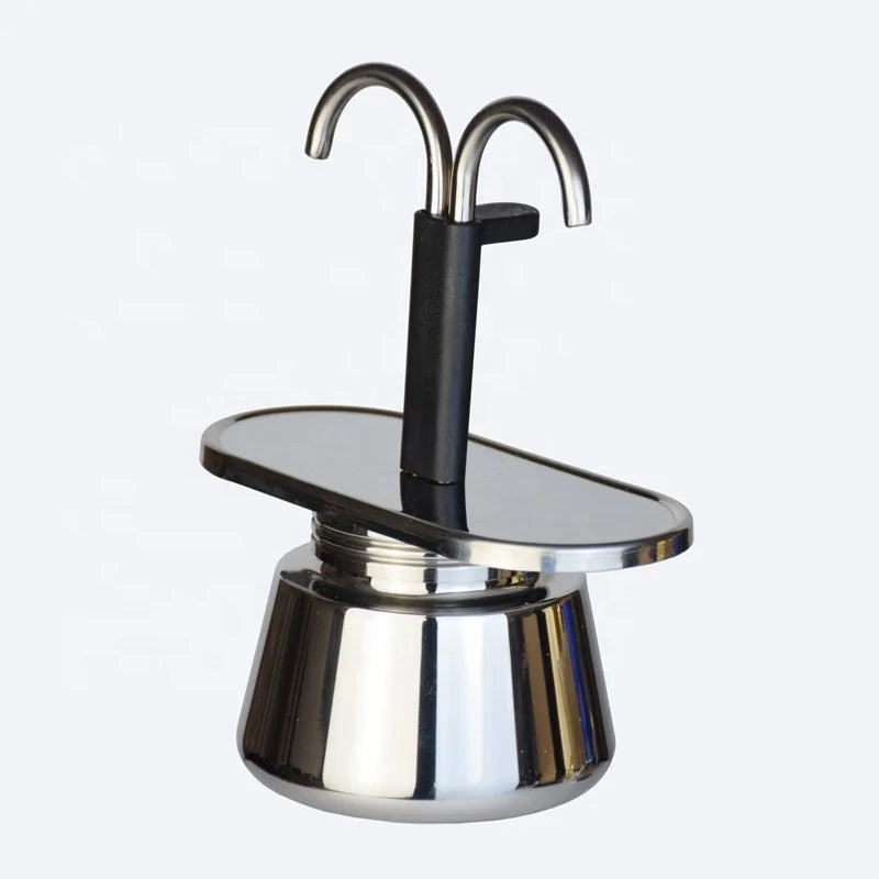 Z Wholesale 2 Cups Moka Pot Set Fire Induction Portable Antique Espresso Stainless Steel Coffee Maker Commercial B22-200