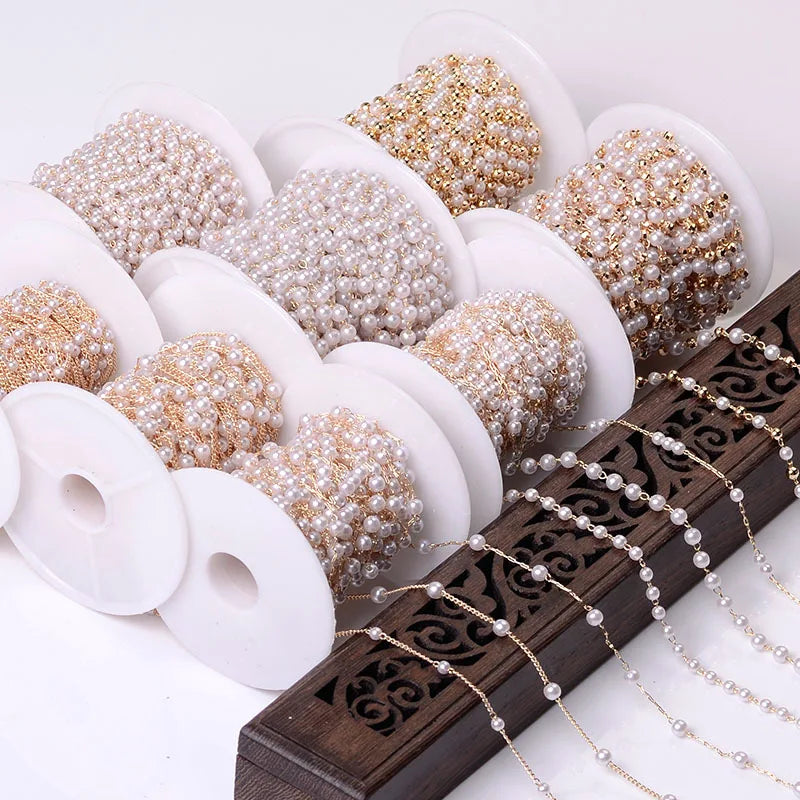 XuQian Wholesale Pearl Beads Brass or Sterling Silver Chains for DIY Jewelry Making Necklace Bracelet Accessories