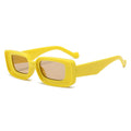 STORY STY99399 Jelly Color Fashion Eyewear Designer Concave Frame Sunglasses Red Yellow Vintage Square Sun Glasses for Women
