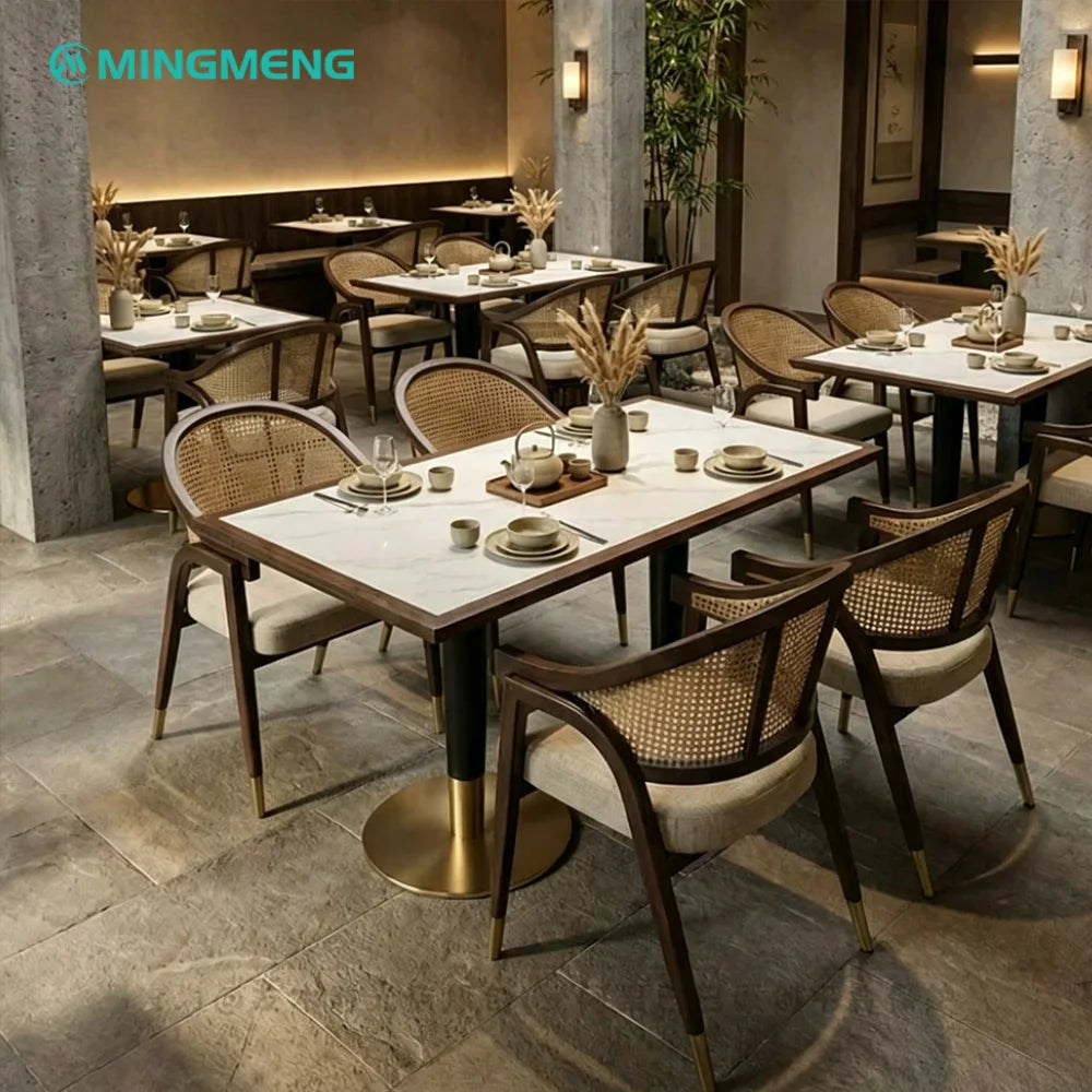 Restaurant Furniture Restaurant Set Wooden Minimalist Manufacture Modern Booth Cheap Price Modern China Customize Restaurant