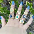 Personality Retro Fashion Stainless Steel Zircon Ring Opening Adjustable Fashion Jewelry Ring Wholesale