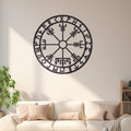 Modern Metal Circular Wall Frame Cutout Logo Matte Black Wall Art Durable Home Dining Room Decor Wall Art
