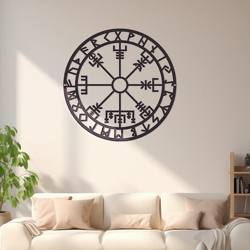 Modern Metal Circular Wall Frame Cutout Logo Matte Black Wall Art Durable Home Dining Room Decor Wall Art