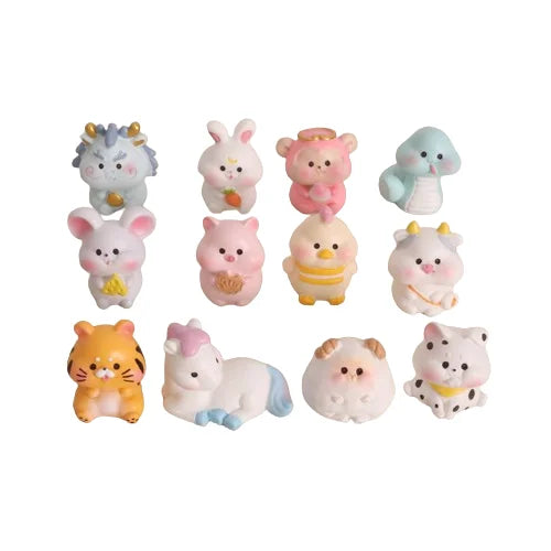 Cute Micro Landscaping Chinese Zodiac Tiger Miniature Figurine Garden Ornament Desktop Statues Diy New Year Home Decoration