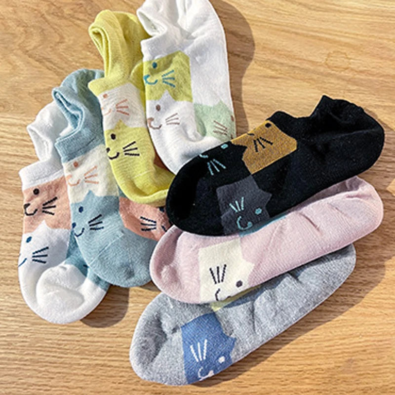 Women's Animal Print Invisible Low Cut Breathable Cotton Footie Socks with Liner Slip Design for Daily Use