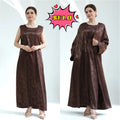 Clearance Sale! Fashionable Luxurious Abayas Party Solid Color Jacquard Satin Abaya Two Pieces Long Robe Open Abaya