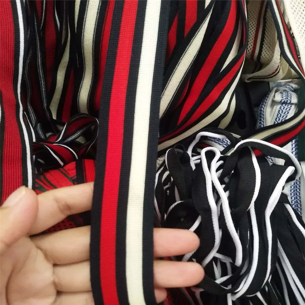 Original Factory Stock Wholesale High Tenacity Colorful 100% Polyester Knit Stripe Twill Tape for Clothing