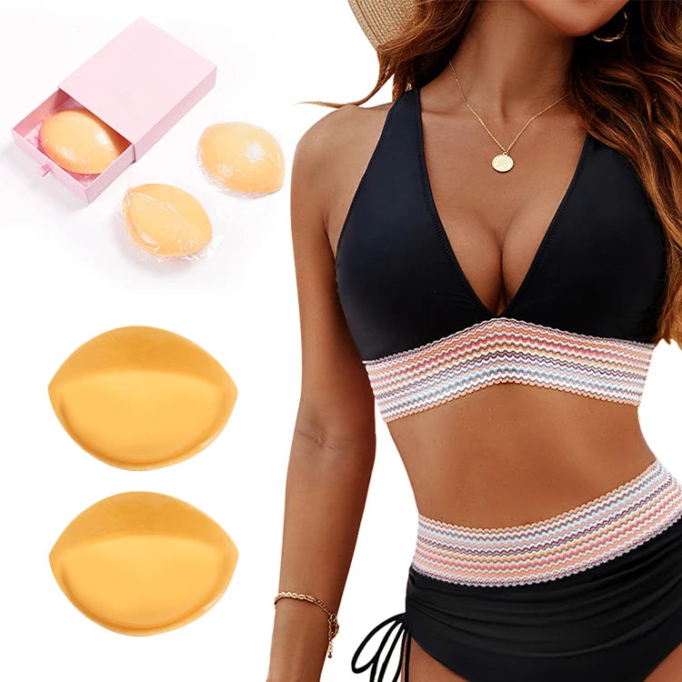 XC044 Thicken Double Side Adhesive Push up Bra Padded Waterproof Chicken Cutlets Bra Insert Cup
