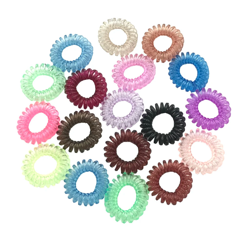 500pcs 3.5cm Telephone Wire Coil Hair Bands Wholesale Girls Scrunchies Gum Rubber Band Hair Accessories Ponytail Holder
