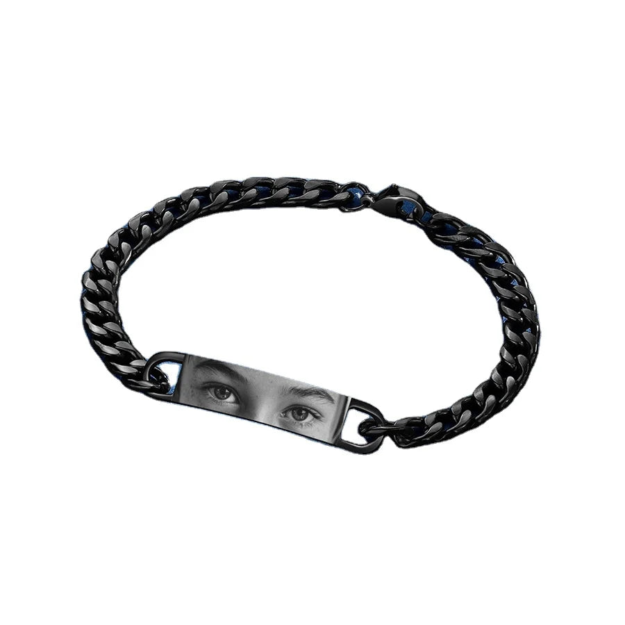 Custom Creative Diy Personality Display White Adjustable Couple Bracelet Jewelry Stainless Steel Lettering Bracelet