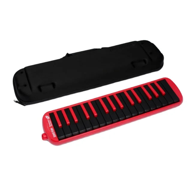 Kongsheng Professional 32-Keys Red Color Melodica Keyboard F-32S School Teaching Musical Instrument with Carrying Case
