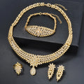 Fashion Wholesales Bridal African Saudi 18K Gold Plated Zircon Jewelry Set Women