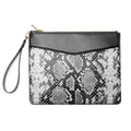 New Style Women's Snakeskin Handbag Jewelry Retro Leather Card Holder Portable Anti-Theft Trendy Purses Zipper Clutch Bag