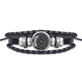 Nordic Rune Odin Pattern Punk Leather Bracelet Fashion Men'S Jewelry Amulet Gift Viking Compass Bracelet