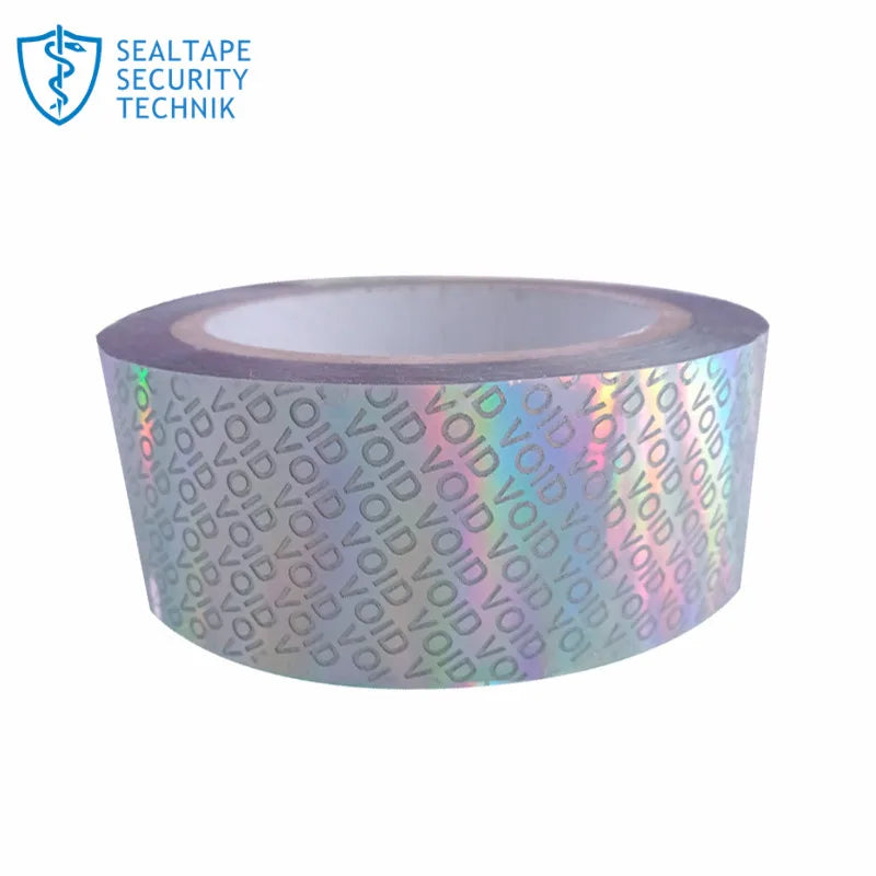 Custom Silver Laser Hologram Void Security Sticker Tapes Roll 3cm Width Strong Acrylic Adhesive Single Sided Tamper Proof