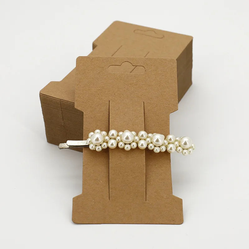 A1 Spot High End Jewelry Cards Kraft Paper Earrings Hair Rings Necklaces Display Card Folding Cards Packaging Cardboard