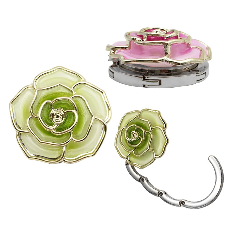 Deepeel B1-25 Custom Clipa Bag Hanger Rose Flower Bag Hanger Table Hook Handbag Hangers Hook for Bags