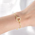 HOVANCI New Design Simple 14K Real Gold Micro Zircon Rhinestone Geometric Bracelet Chain and Link Friendship Bracelet