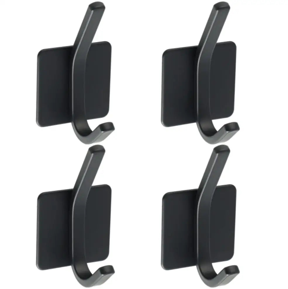 VIFONOD Hot Products  Black Clothes Hooks Hotel Room Stainless Steel Self-adhesive Clothes Hooks Wall Mounted  Single Robe Hook