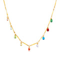Wholesale Bohemian Style Necklace Jewelry Stainless Steel Colored Zircon Necklace for Women